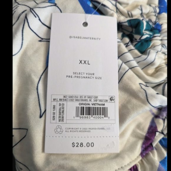 Isabel Maternity Babydoll Halter Top Cream Floral - Picture 10 of 10